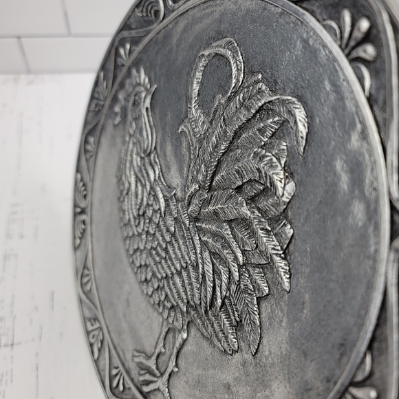 Carson Statesmetal Rooster Oval Platter Plate - Picture 8 of 16